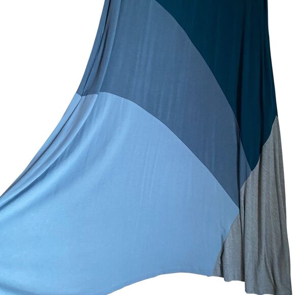 Wynne Layers Maxi A-line Dress PM Colorblock Tiered Sleeveless Stretch Casual - Picture 5 of 7